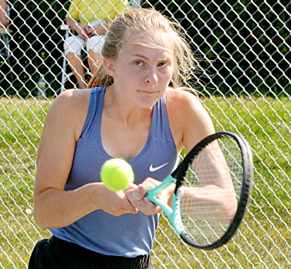 Faith Berg and the Watertown High School girls tennis is looking for a strong finish in the state Class AA tournament on Monday and Tuesday, Oct. 3-4, 2022 at Rapid City.