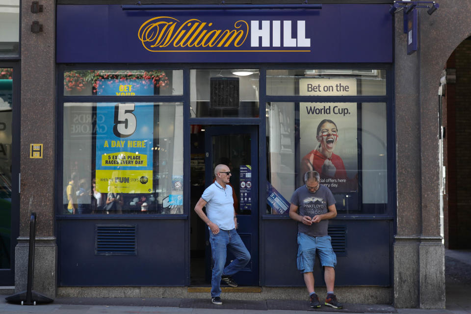 A branch of William Hill, Ludgate Hill, in central London. Around 4,500 jobs are at risk at the bookmaker after it announced plans to axe 700 betting shops across the UK.