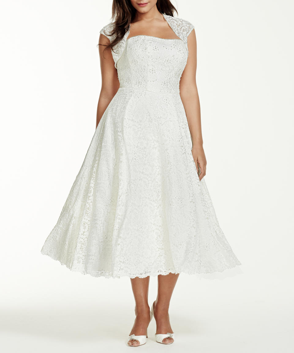 David's Bridal Tea-Length Wedding Dress