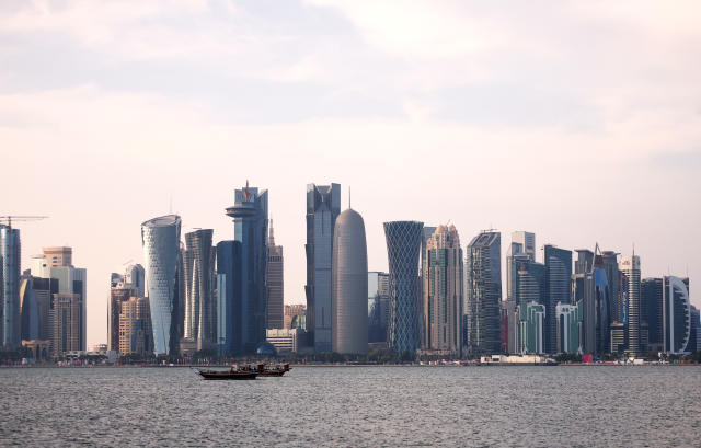 DOHA, QATAR - NOVEMBER 17:A general view of  Doha skyline ahead of the FIFA World Cup Qatar 2022 at  on November 17, 2022 in Doha, Qatar. (Photo by Francois Nel/Getty Images)