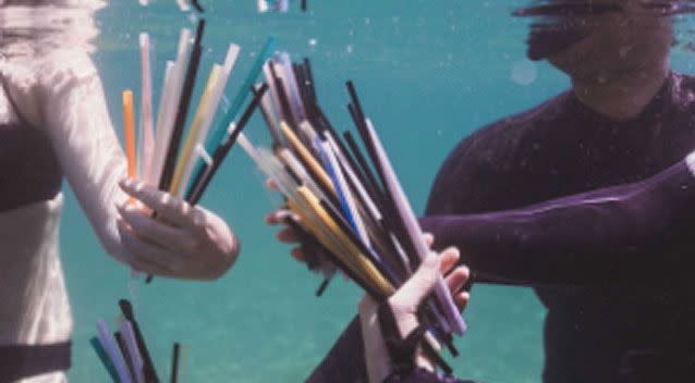 Thousands of straws have since been removed from Manly Cove by a group of dedicated volunteers. Source: Supplied