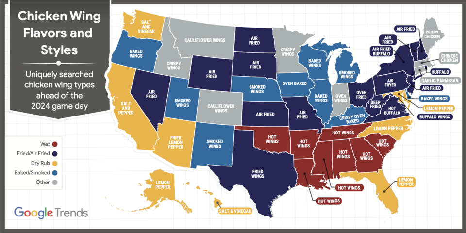 most popular chicken wings by state 2024