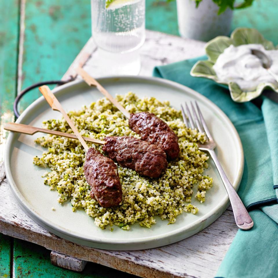 lamb kofta with broccoli couscous