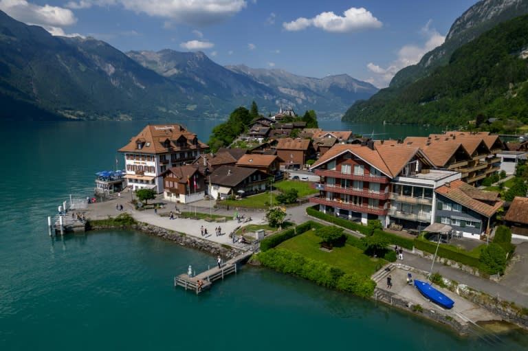 The Swiss village of Iseltwald has seen a surge of Asian tourists thanks to the Netflix series 'Crash Landing on You' (Fabrice COFFRINI)