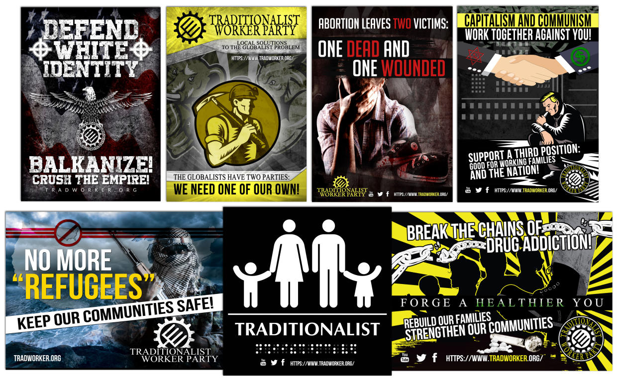 A sampling of propaganda from the Traditionalist Worker Party