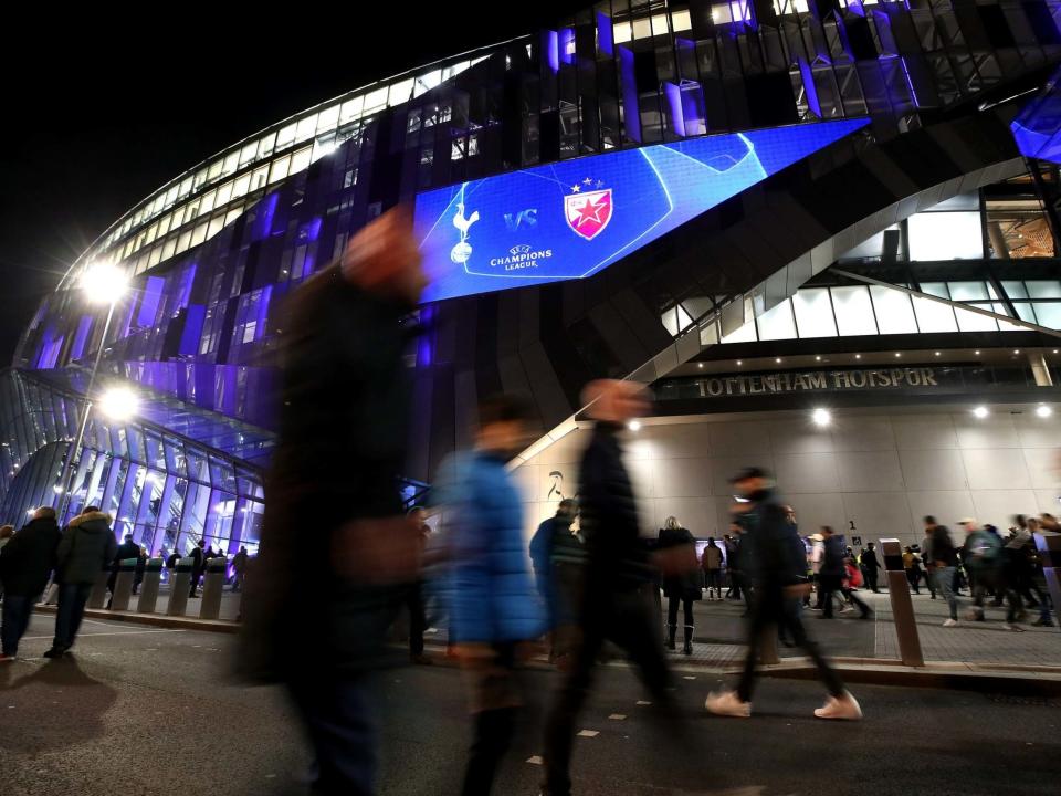 Red Star Belgrade fans entered the Tottenham Hotspur Stadium: PA