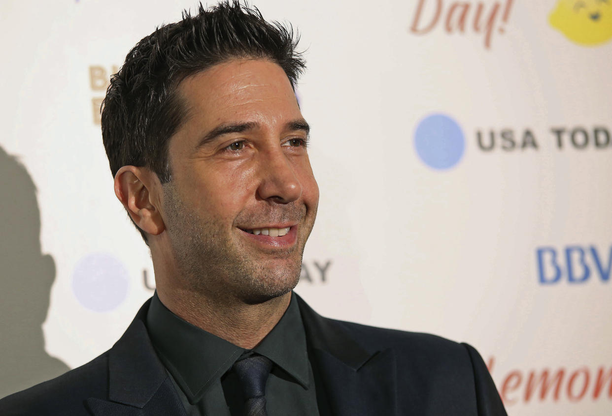 David Schwimmer poses for a photo on the red carpet for the Big Game Big Give event in Houston on Saturday, Feb. 5, 2017. Schwimmer acted as the charitable events emcee. (AP Photo/John Carucci)