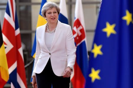 British Prime Minister Theresa May arrives at the EU summit in Brussels, Belgium, June 23, 2017. REUTERS/Eric Vidal