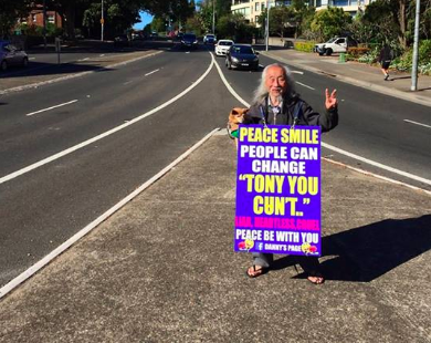 Lim’s controversial sign which landed him in court. Source: Facebook/ Danny’s Page