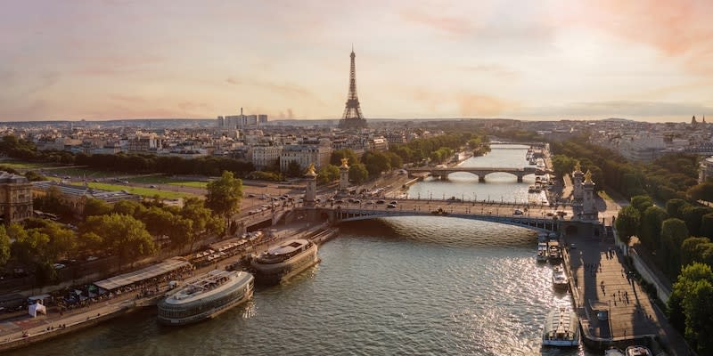 Die Eröffnungsfeier der olympischen Spiele in Paris führt auf der Seine durch die gesamte Stadt.<span class="copyright">Getty Images</span>