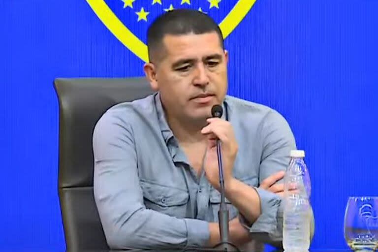 Juan Román Riquelme, en la última conferencia de prensa