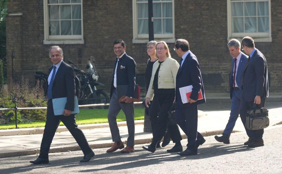 University leaders arrive at Downing Street on Thursday (Yui Mok/PA Wire)