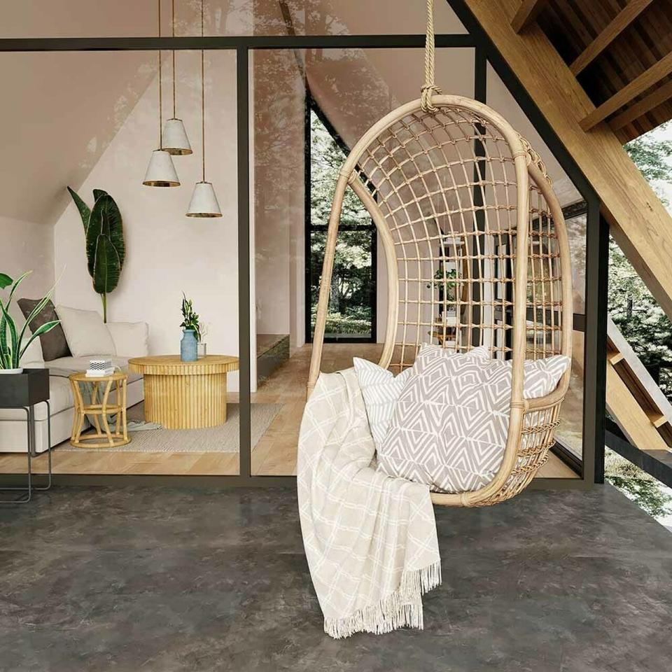 Luxo Living Cody Natural Rattan Hanging Chair, $349