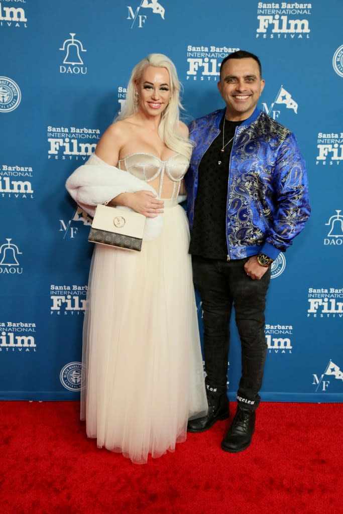 Matilda Dahlin and Rehan Jalali attend the 39th Annual Santa Barbara International Film Festival at The Arlington Theatre on February 08, 2024 in Santa Barbara, California.