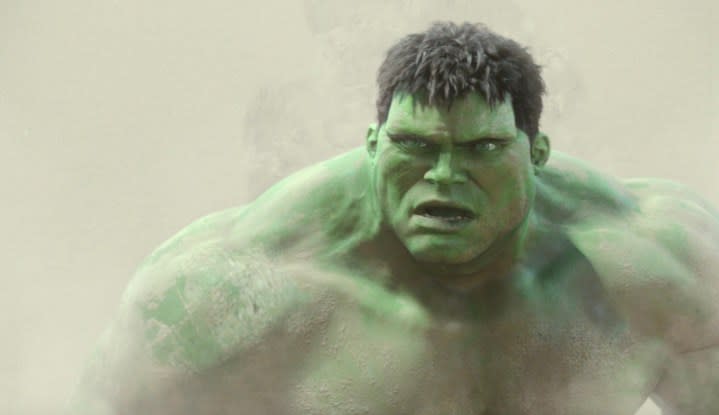The incredible hulk looks confused.