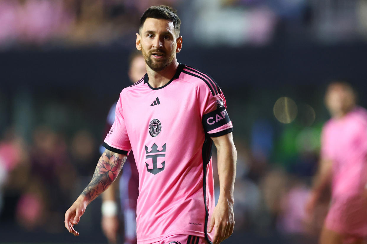 Lionel Messi en el partido del sábado entre Inter Miami y Colorado Rapids. (Megan Briggs/Getty Images)