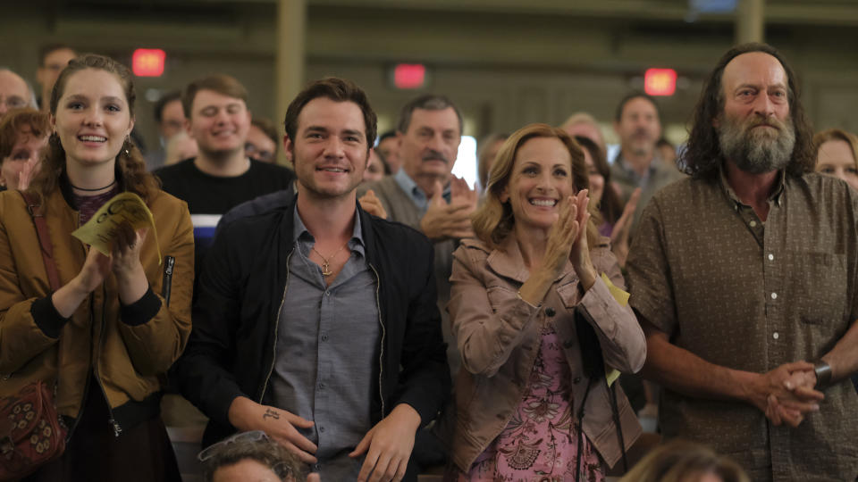 Marlee Matlin, second from right, plays the deaf mother of a hearing child in this family drama<span class="copyright">Courtesy of Apple</span>