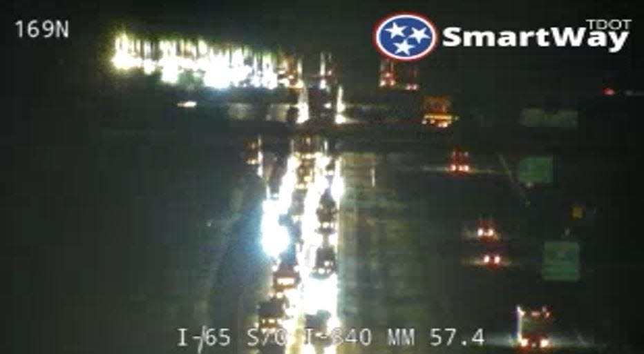 Traffic slowed along I-65 northbound due to rollover wreck.