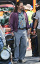 <p>Nick Offerman is seen on the set of <em>Pam & Tommy</em> on Tuesday in L.A.</p>