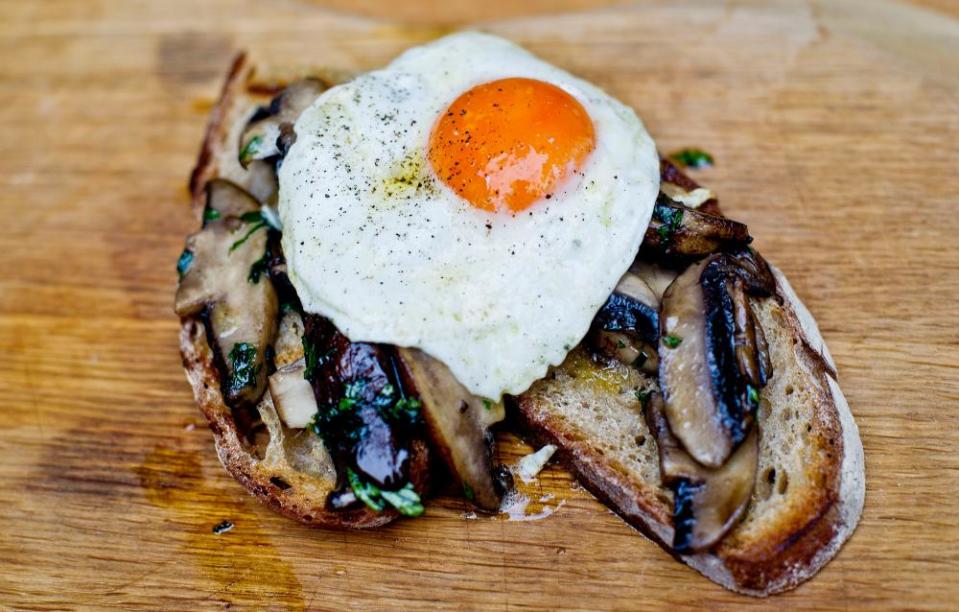 Angela Hartnett’s egg-topped mushrooms on toast