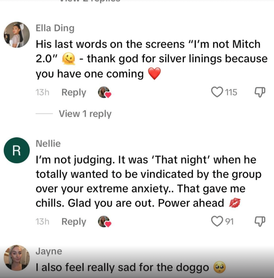 Ella Ding's comment on Eden Harper's TikTok 