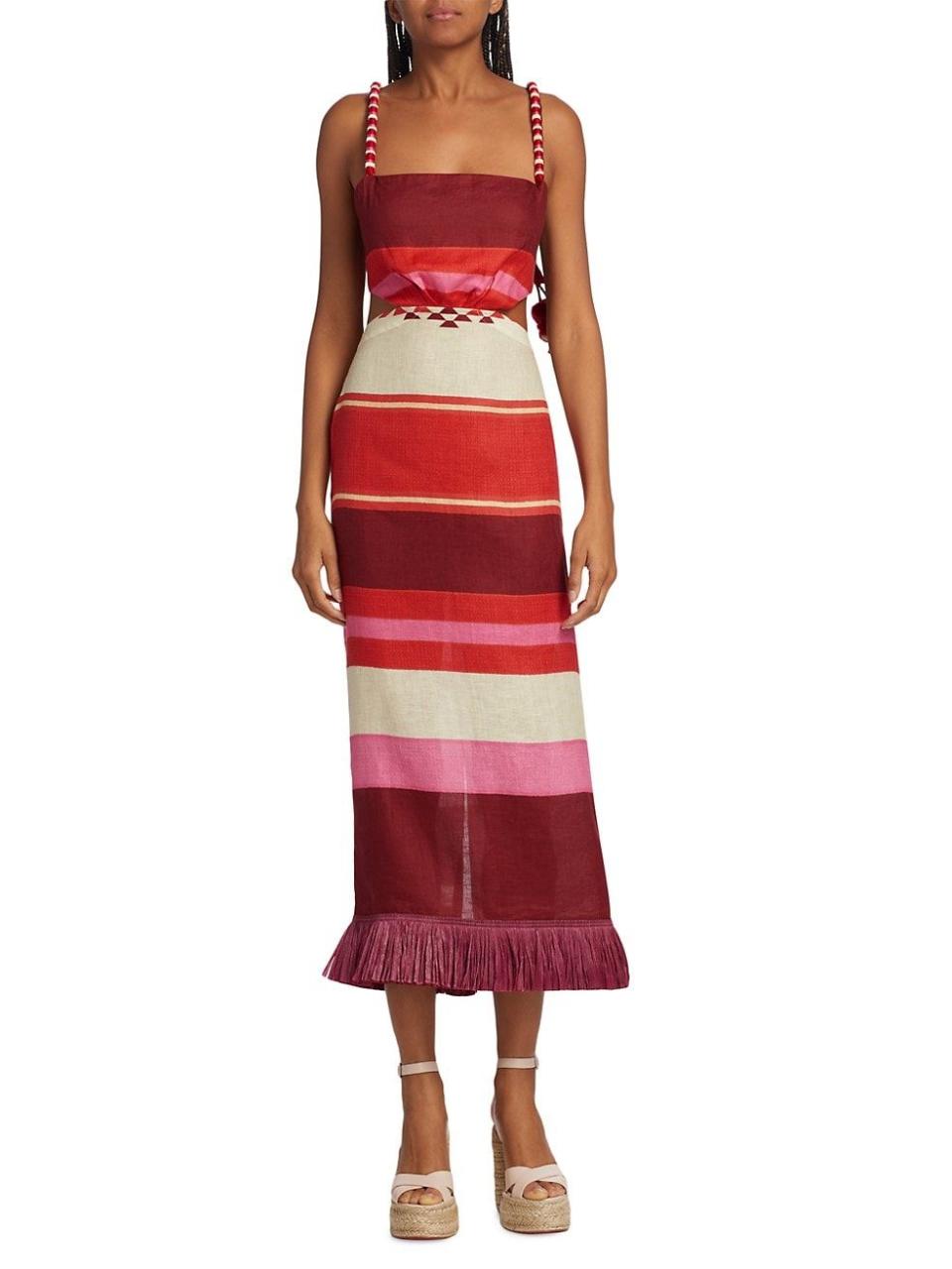 <p><a href="https://go.redirectingat.com?id=74968X1596630&url=https%3A%2F%2Fwww.saksfifthavenue.com%2Fproduct%2Fjohanna-ortiz-bedouin-embroidered-stripe-linen-midi-dress-0400018831392.html&sref=https%3A%2F%2Fwww.townandcountrymag.com%2Fstyle%2Ffashion-trends%2Fg43866398%2Fthe-weekly-covet-may-19-2023%2F" rel="nofollow noopener" target="_blank" data-ylk="slk:Shop Now;elm:context_link;itc:0;sec:content-canvas" class="link ">Shop Now</a></p><p>Bedouin Embroidered Stripe Linen Midi-Dress</p><p>$1550.00</p><p>saksfifthavenue.com</p><span class="copyright">Product Shot Image</span>