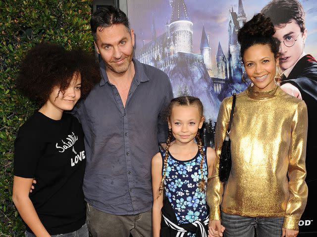 <p>Jason LaVeris/FilmMagic</p> Thandiwe Newton, husband Ol Parker and children Ripley Parker and Nico Parker attend the opening of "The Wizarding World of Harry Potter" at Universal Studios Hollywood on April 5, 2016.