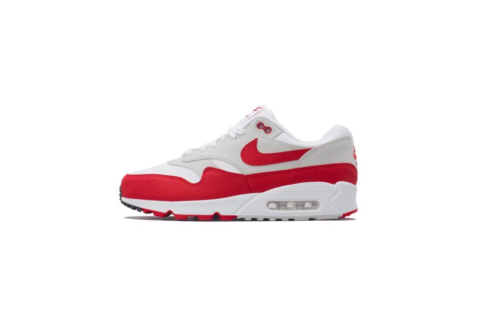 Nike Air Max 90/1 in University Red/Grey (was $140, 36% Off)