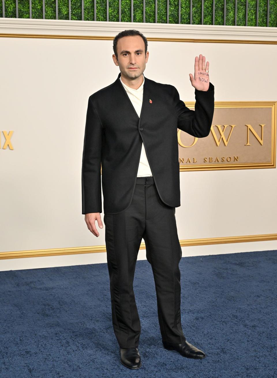 Khalid Abdalla attends the Los Angeles Premiere of Netflix's "The Crown" Season 6 Part 1 at Regency Village Theatre on November 12, 2023 in Los Angeles, California.