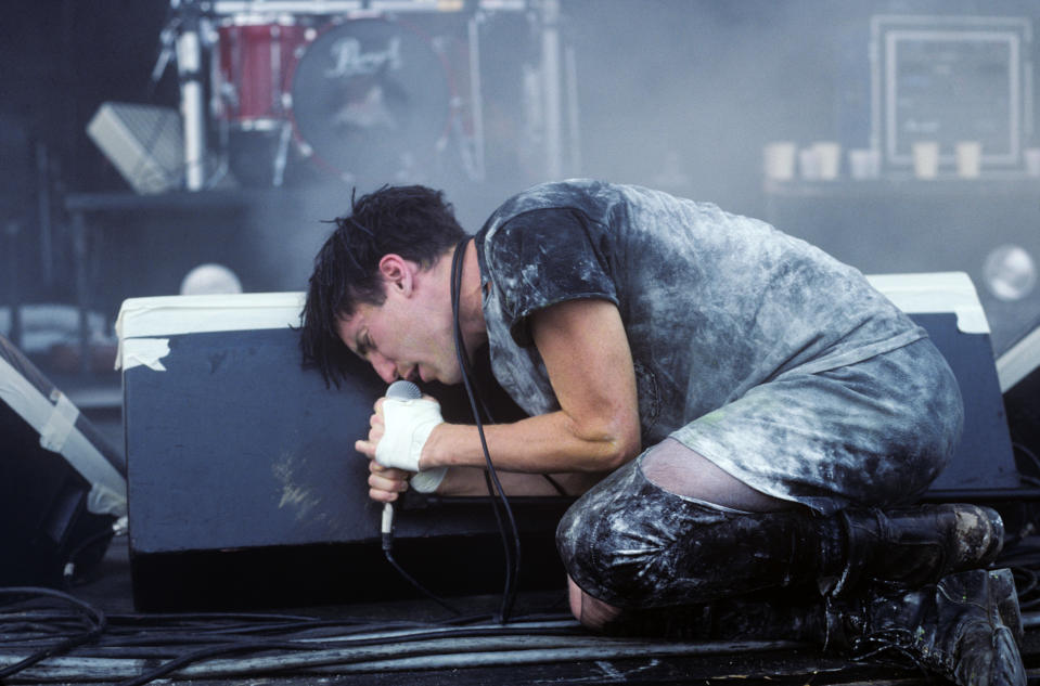 Trent Reznor performing with Nine Inch Nails at Lollapalooza in 1991.