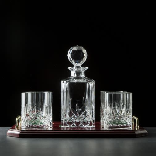 <p><a href="https://go.redirectingat.com?id=74968X1596630&url=https%3A%2F%2Fwww.theirishstore.com%2Fgalway-crystal-longford-whiskey-decanter-4-glasses-tray-set&sref=https%3A%2F%2Fwww.bestproducts.com%2Feats%2Ffood%2Fg3171%2Fbest-whiskey-gifts%2F" rel="nofollow noopener" target="_blank" data-ylk="slk:Shop Now;elm:context_link;itc:0;sec:content-canvas" class="link ">Shop Now</a></p><p>Longford Decanter & Four Glasses Set</p><p>$379.95</p><p>theirishstore.com</p>