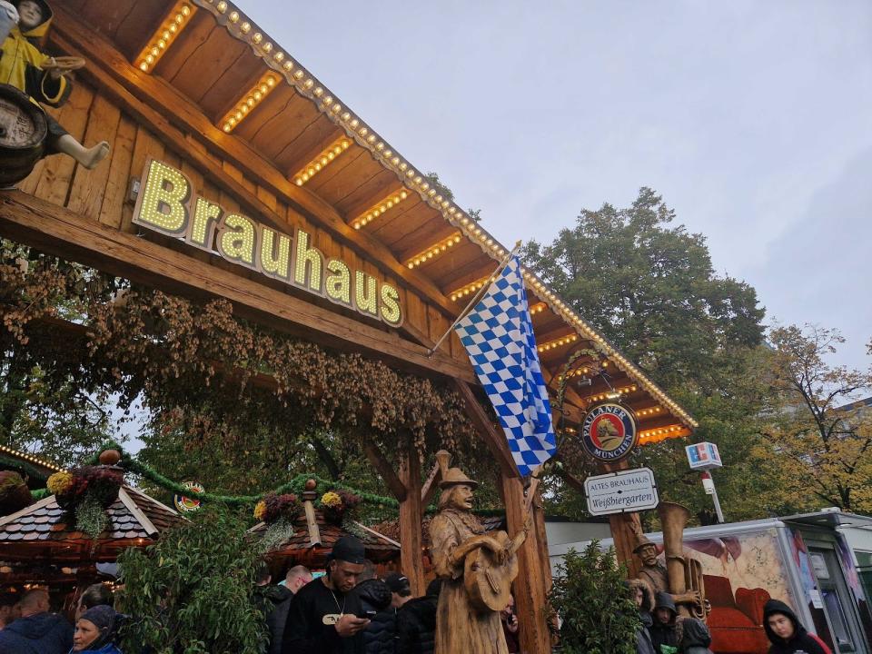 bavarian flag at oktoberfest