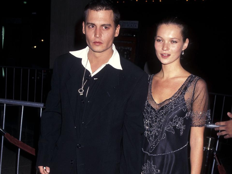 Kate Moss and Johnny Depp in March 1997.