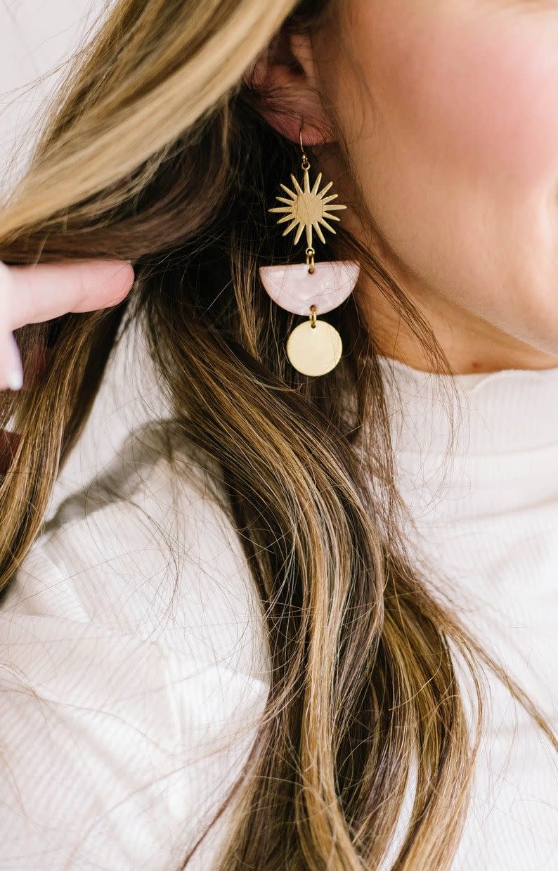 45) Starburst Brass Earrings