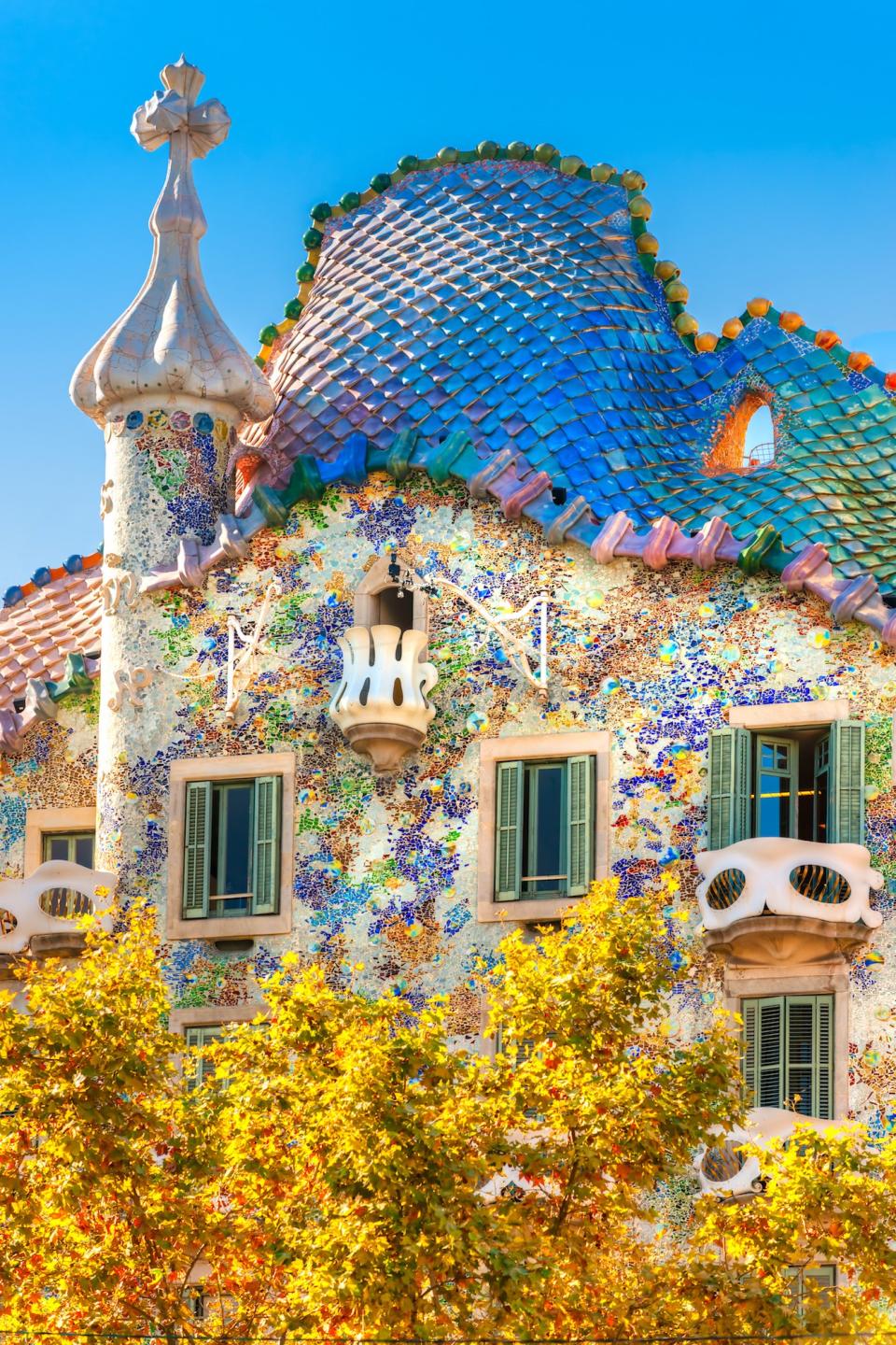 Casa Batlló, designed by Gaudí in 1904, shows the whimsical architecture which came to define his style.