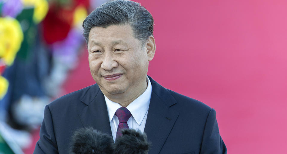 Xi Jinping, China's president, delivers a speech after arriving at Macau International Airport in Macau, China, on Wednesday, Dec. 18, 2019. PresidentÂ Xi is expected to use a visit marking 20 years of Chinese rule over Macau this week to send a message to the protest-stricken financial hub some 50 kilometers (30 miles) to the east: work with us and get rich. Photographer: Justin Chin/Bloomberg via Getty Images