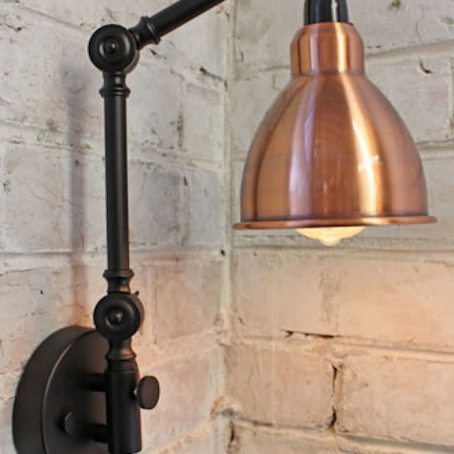 the block shop Industrial Two Arm Swing Wall Lamp