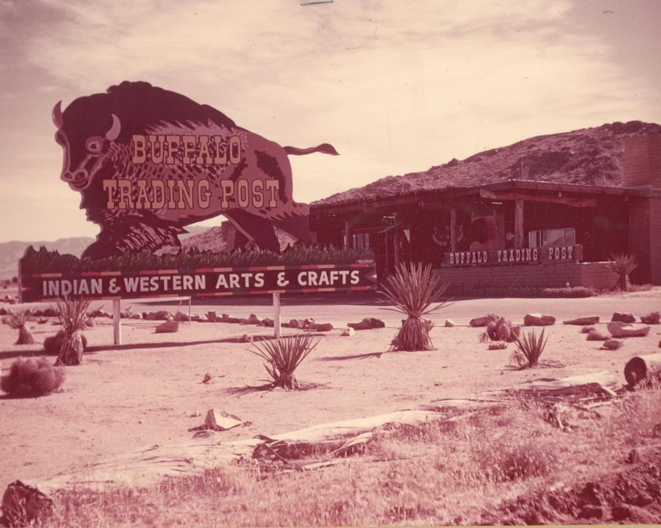 A 1960s photo of the Buffalo Trading Post in Apple Valley. After nearly 70 years, the iconic building will be demolished once developers begin construction on a new shopping center on the southeast corner of Rancherias Road and Highway 18.