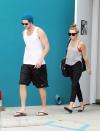 <b>Catching a Workout</b><br>Liam Hemsworth is spotted at a pilates studio in Los Angeles with his fiancé Miley Cyrus in July. Hemsworth, 22, plays Gale Hawthorne in "The Hunger Games" film series.