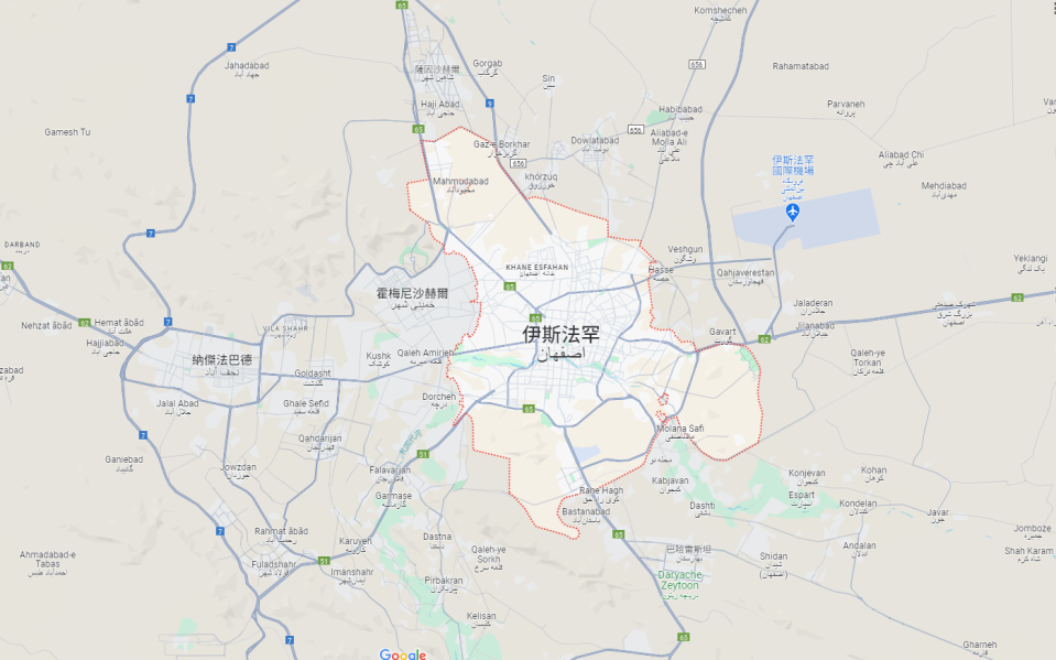 <strong>伊朗伊斯法罕省19日傳出爆炸。（圖／翻攝Google Map）</strong>