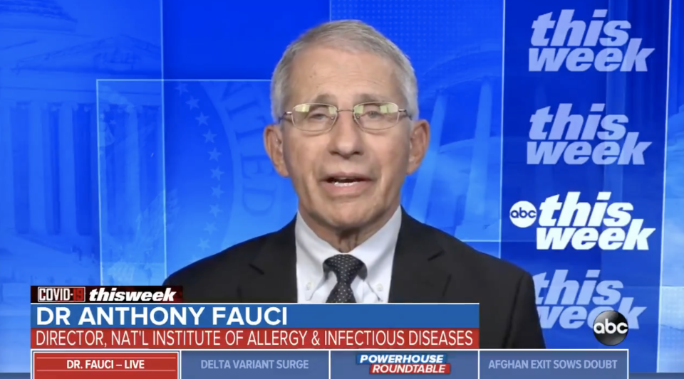 Dr. Anthony Fauci on ABC. (Screenshot: Twitter/@ThisWeekABC)