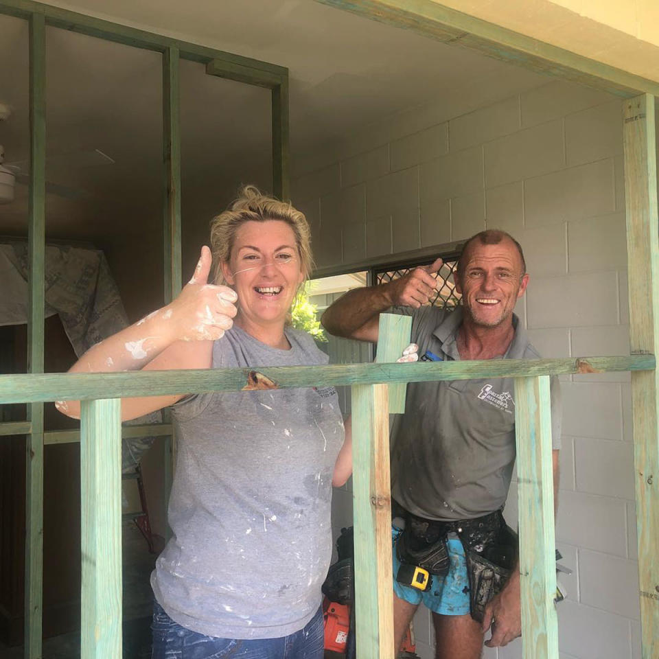 Jess Eva and Norm Hogan renovating a house