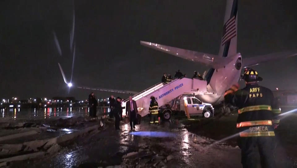 Mike Pence is safe after plane skids off LaGuardia runway