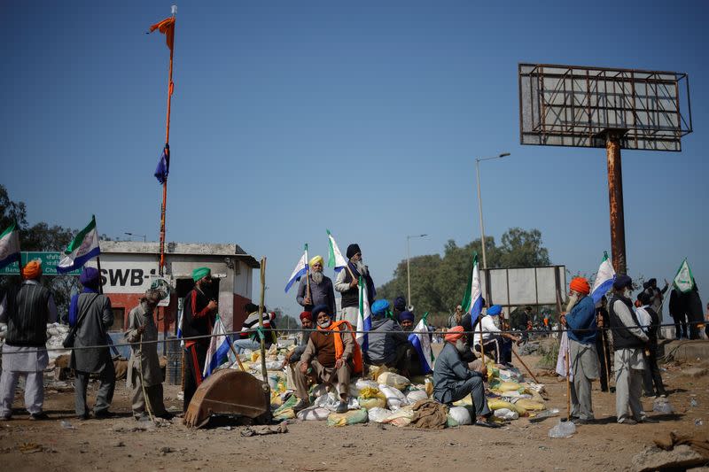 Indian farmers march towards New Delhi to press for better crop prices promised to them in 2021