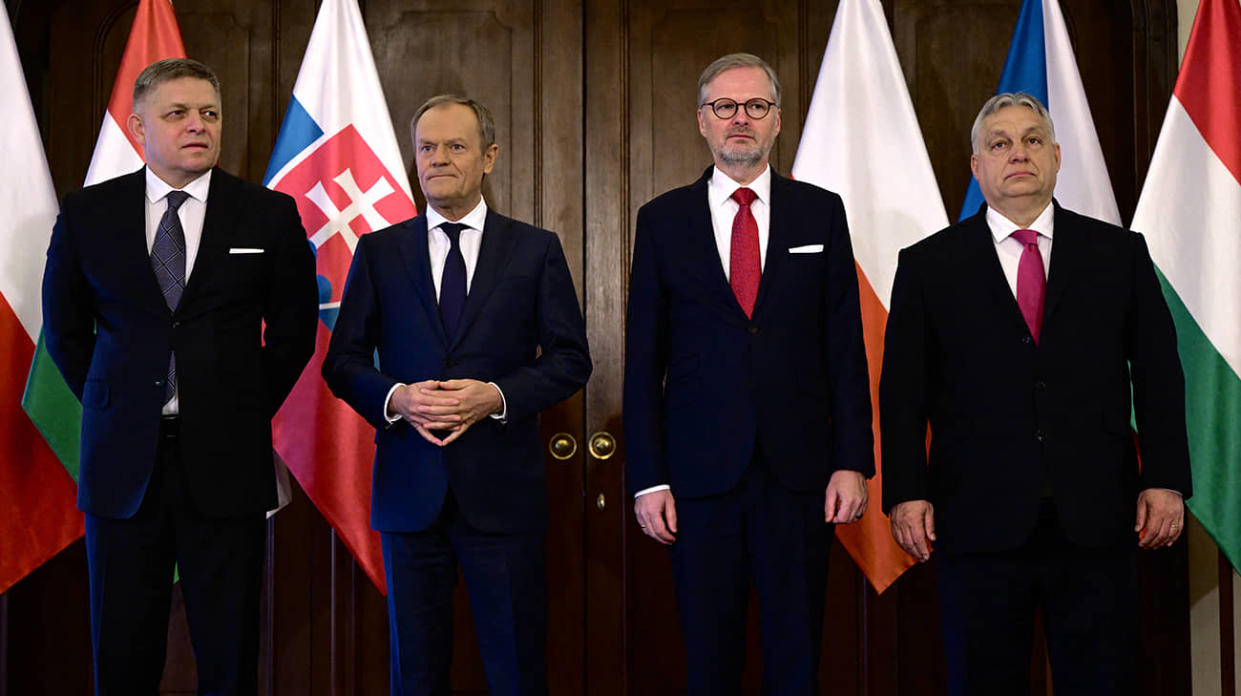 Robert Fico, Donald Tusk, Petr Fiala, Viktor Orbán. Photo: Getty Images