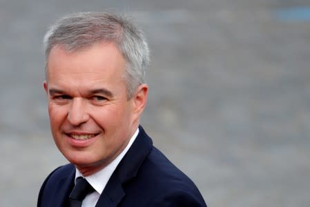 FILE PHOTO:French Minister for the Ecological and Inclusive Transition Francois de Rugy arrives to attend the traditional Bastille Day military parade on the Champs-Elysees Avenue in Paris