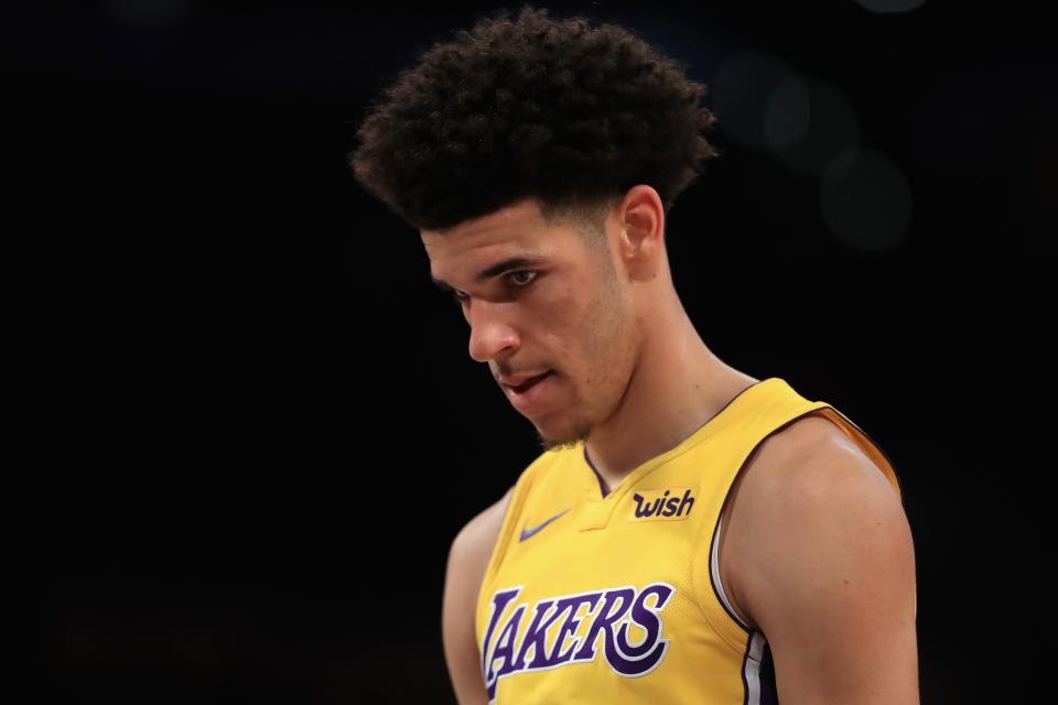 Lonzo Ball could face a slow injury recovery and a demotion, but he’s still expected to have a solid fantasy year. (Photo by Sean M. Haffey/Getty Images)
