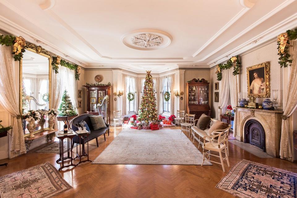 Holiday decorations in the Drawing Room at Locust Grove, which is open for holiday tours and events in 2022.