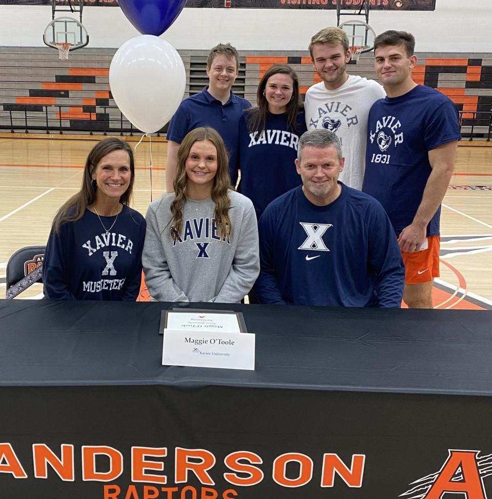 Anderson High School celebrated National Signing Day with Maggie O'Toole, who signed her letter of intent to swim at Xavier University.