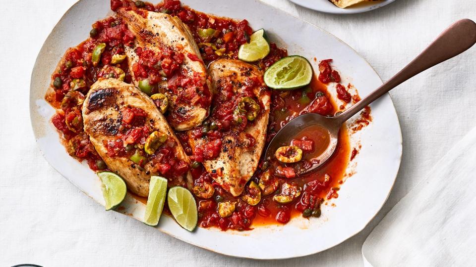 Chicken With Salsa, Olives, and Lime